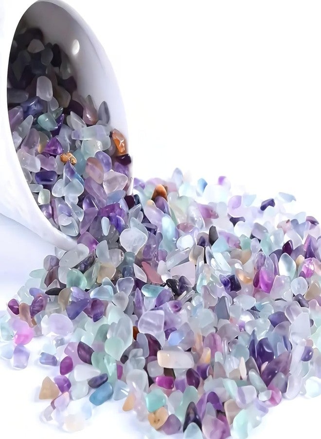 Wanwanzi 1lb Fluorite Aquarium Gravel Rocks - Tumbled Healing Crystal Chips - Bulk Gemstones for Fish Tank Decor - Fountain Vase Filler Planters - for Potted Plants - Image 1